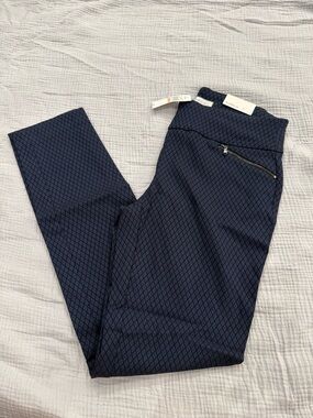 Van Heusen Navy Diamond-Texture Skirt with Zip Detail